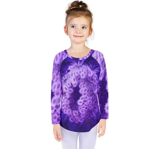 Dark Purple Closing Queen Annes Lace Kids  Long Sleeve Tee by okhismakingart