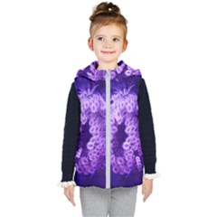 Dark Purple Closing Queen Annes Lace Kids  Hooded Puffer Vest by okhismakingart