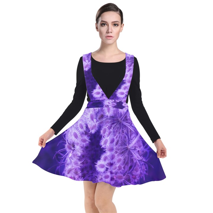 Dark Purple Closing Queen Annes Lace Plunge Pinafore Dress