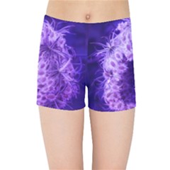 Dark Purple Closing Queen Annes Lace Kids  Sports Shorts by okhismakingart