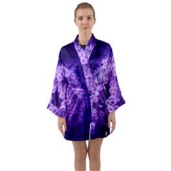 Dark Purple Closing Queen Annes Lace Long Sleeve Kimono Robe by okhismakingart