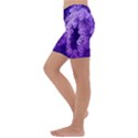 Dark Purple Closing Queen Annes Lace Kids  Lightweight Velour Capri Yoga Leggings View2