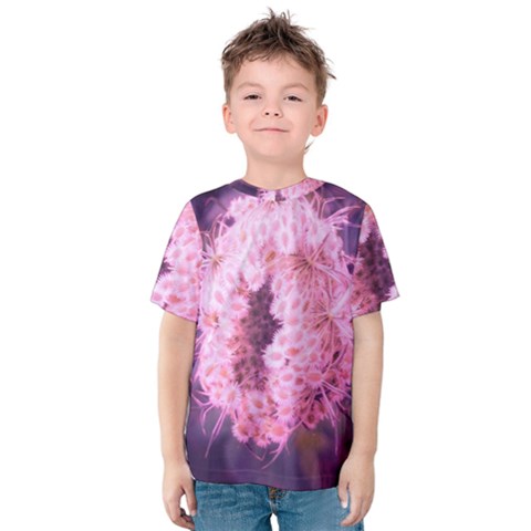 Pink Closing Queen Annes Lace Kids  Cotton Tee by okhismakingart