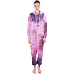 Pink Closing Queen Annes Lace Hooded Jumpsuit (ladies)  by okhismakingart