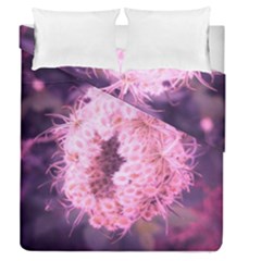 Pink Closing Queen Annes Lace Duvet Cover Double Side (queen Size) by okhismakingart