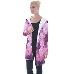 Pink Closing Queen Annes Lace Longline Hooded Cardigan by okhismakingart