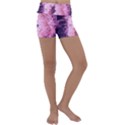 Pink Closing Queen Annes Lace Kids  Lightweight Velour Yoga Shorts View1