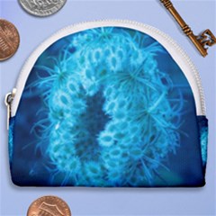 Blue Closing Queen Annes Lace Horseshoe Style Canvas Pouch