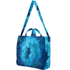 Blue Closing Queen Annes Lace Square Shoulder Tote Bag