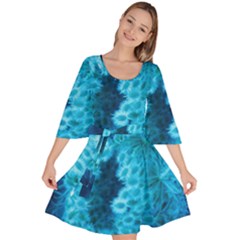 Blue Closing Queen Annes Lace Velour Kimono Dress