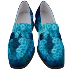 Blue Closing Queen Annes Lace Women s Chunky Heel Loafers by okhismakingart