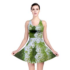 Green Closing Queen Annes Lace Reversible Skater Dress by okhismakingart