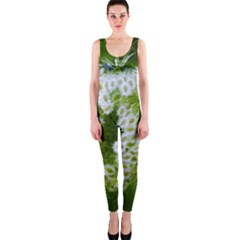 Green Closing Queen Annes Lace One Piece Catsuit by okhismakingart