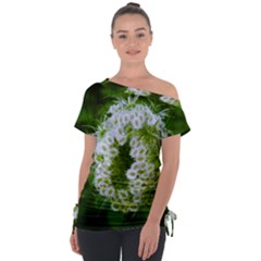 Green Closing Queen Annes Lace Tie-up Tee