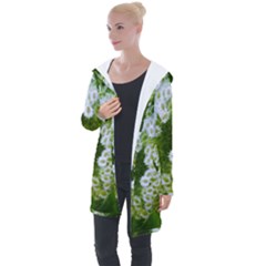 Green Closing Queen Annes Lace Longline Hooded Cardigan