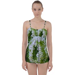 Green Closing Queen Annes Lace Babydoll Tankini Set by okhismakingart