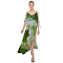 Green Closing Queen Annes Lace Maxi Chiffon Cover Up Dress