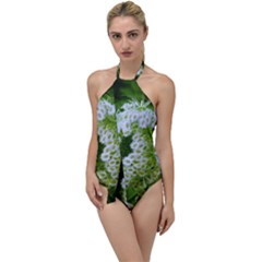 Green Closing Queen Annes Lace Go With The Flow One Piece Swimsuit by okhismakingart