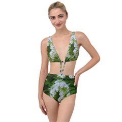 Green Closing Queen Annes Lace Tied Up Two Piece Swimsuit by okhismakingart