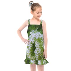 Green Closing Queen Annes Lace Kids  Overall Dress by okhismakingart