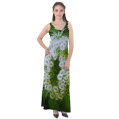 Green Closing Queen Annes Lace Sleeveless Velour Maxi Dress by okhismakingart