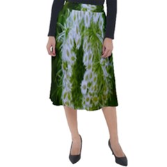 Green Closing Queen Annes Lace Classic Velour Midi Skirt  by okhismakingart