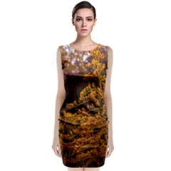 Goldenrod Version Ii Sleeveless Velvet Midi Dress by okhismakingart