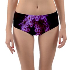 Purple Closing Queen Annes Lace Reversible Mid-waist Bikini Bottoms by okhismakingart