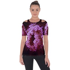 Purple Closing Queen Annes Lace Shoulder Cut Out Short Sleeve Top by okhismakingart