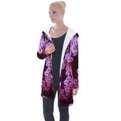 Purple Closing Queen Annes Lace Longline Hooded Cardigan