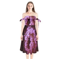 Purple Closing Queen Annes Lace Shoulder Tie Bardot Midi Dress by okhismakingart