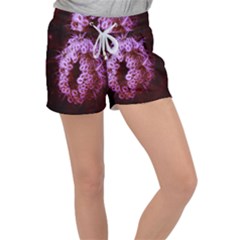 Purple Closing Queen Annes Lace Women s Velour Lounge Shorts by okhismakingart