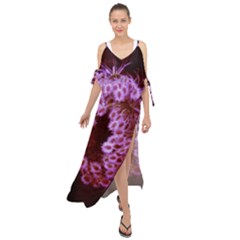 Purple Closing Queen Annes Lace Maxi Chiffon Cover Up Dress