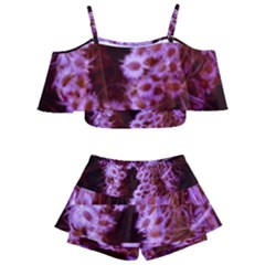 Purple Closing Queen Annes Lace Kids  Off Shoulder Skirt Bikini