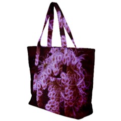 Purple Closing Queen Annes Lace Zip Up Canvas Bag