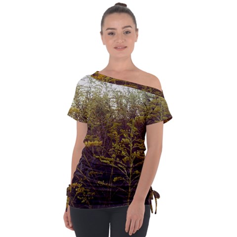 Purple And Yellow Goldenrod Tie-up Tee by okhismakingart