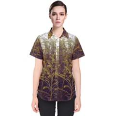 Purple And Yellow Goldenrod Women s Short Sleeve Shirt