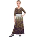 Purple and Yellow Goldenrod Kids  Quarter Sleeve Maxi Dress View1