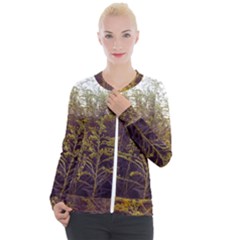 Purple And Yellow Goldenrod Casual Zip Up Jacket by okhismakingart