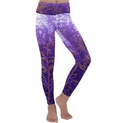 Yellow And Blue Goldenrod Kids  Lightweight Velour Classic Yoga Leggings