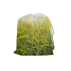 Yellow Goldenrod Drawstring Pouch (large) by okhismakingart