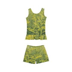 Yellow Goldenrod Kids  Boyleg Swimsuit by okhismakingart