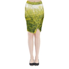 Yellow Goldenrod Midi Wrap Pencil Skirt by okhismakingart