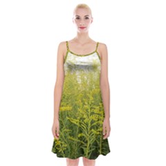 Yellow Goldenrod Spaghetti Strap Velvet Dress by okhismakingart