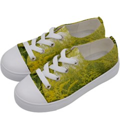 Yellow Goldenrod Kids  Low Top Canvas Sneakers by okhismakingart