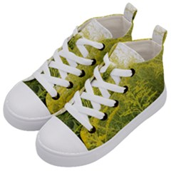 Yellow Goldenrod Kids  Mid-top Canvas Sneakers by okhismakingart