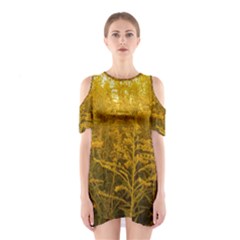 Gold Goldenrod Shoulder Cutout One Piece Dress by okhismakingart