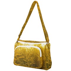 Gold Goldenrod Front Pocket Crossbody Bag by okhismakingart