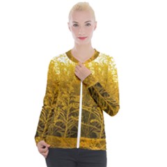 Gold Goldenrod Casual Zip Up Jacket