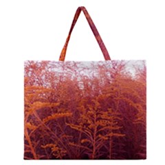 Red Goldenrod Zipper Large Tote Bag by okhismakingart